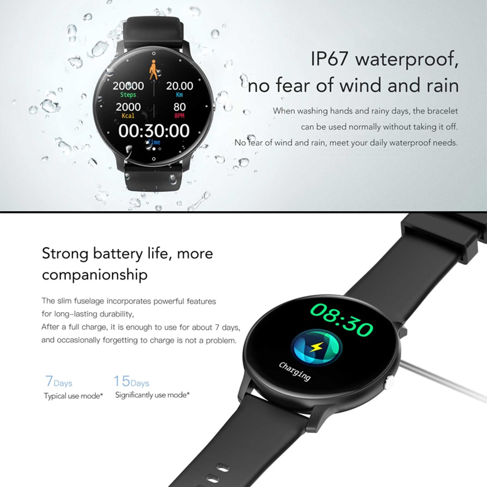 Ultra Light Smart Watch For Men Sports Fitness Full Touch Screen Bluetooth Call Heart Rate Monitor 2