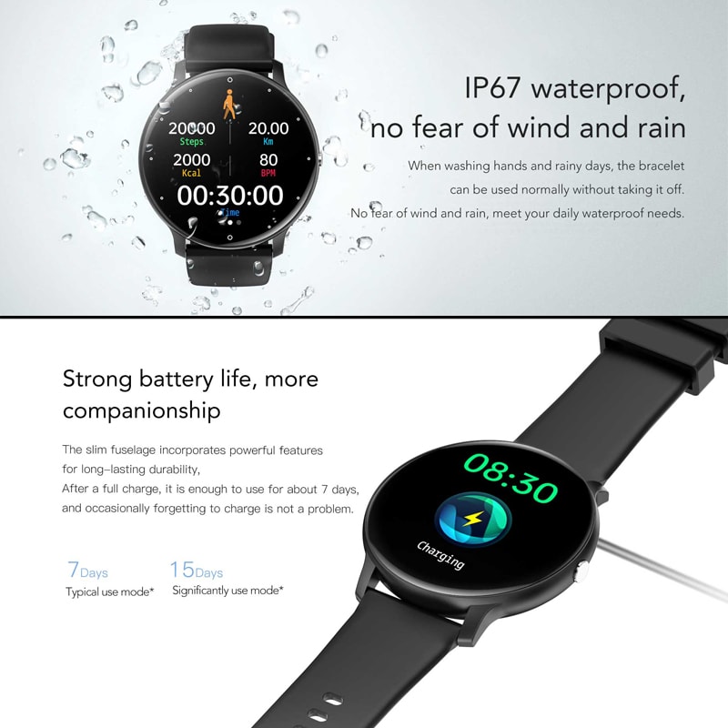 Ultra Light Smart Watch For Men Sports Fitness Full Touch Screen Bluetooth Call Heart Rate Monitor 2