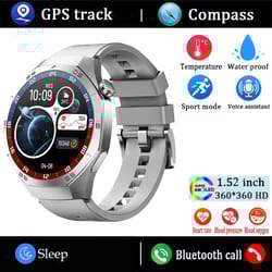 waterproof smartwatch for men, android and ios compatible, gps, heart rate, amoled screen, bluetooth calls
