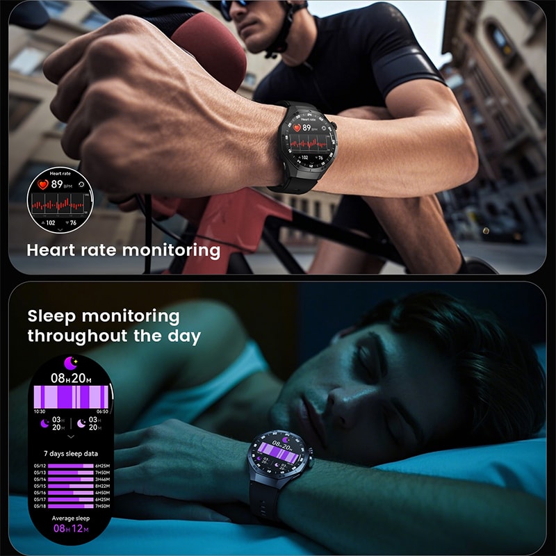 Waterproof Smartwatch For Men Android And IOS Compatible GPS Heart Rate AMOLED Screen Bluetooth Cal 6
