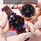 Women Dress Clock Diamond Quartz Watch Starry Sky Mesh Belt Magnet Buckle Watch 1