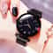 Women Dress Clock Diamond Quartz Watch Starry Sky Mesh Belt Magnet Buckle Watch 5