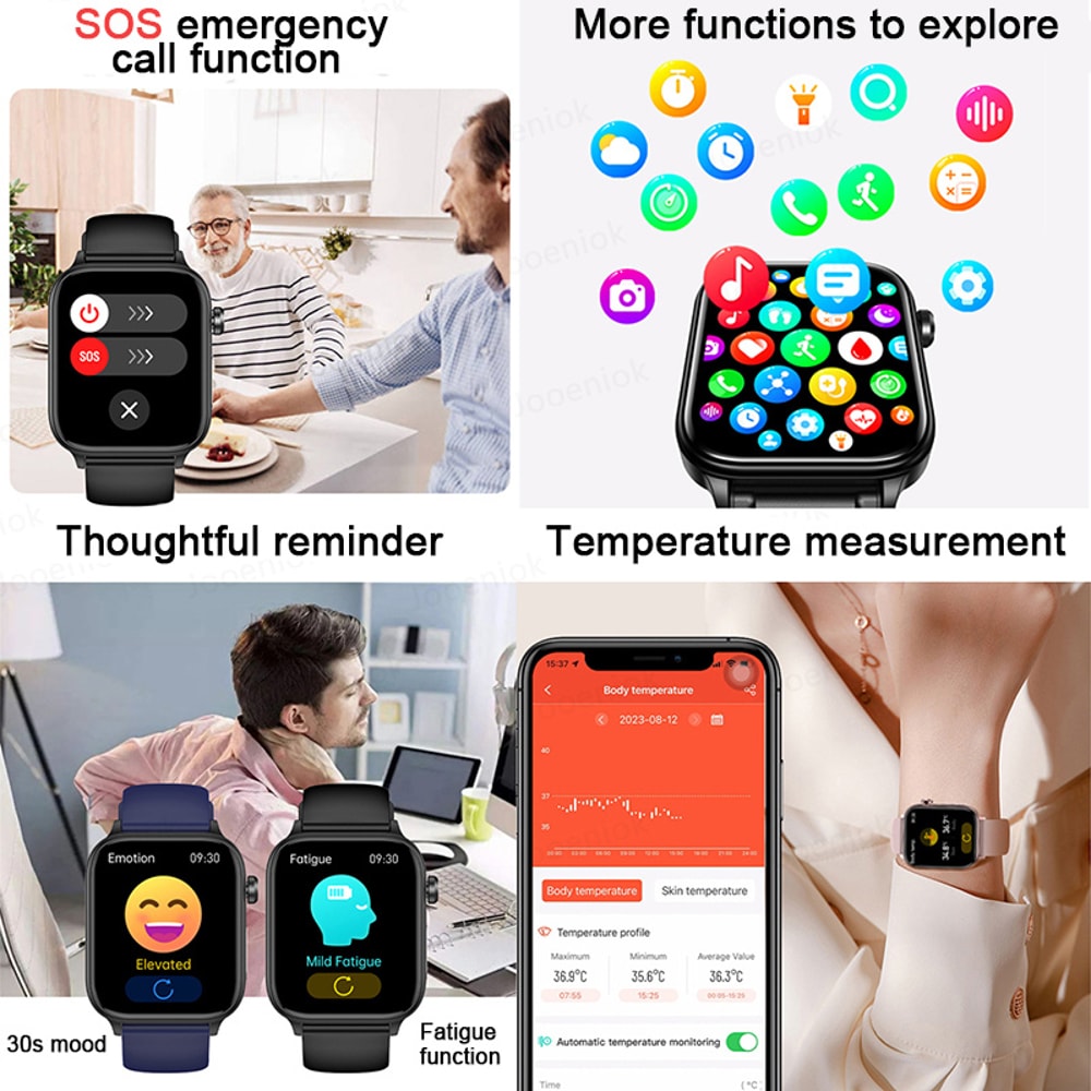 New Smartwatch Health Watch For Men With ECG PPG Blood Pressure Blood Lipids Uric Acid Bluetooth Ca 4