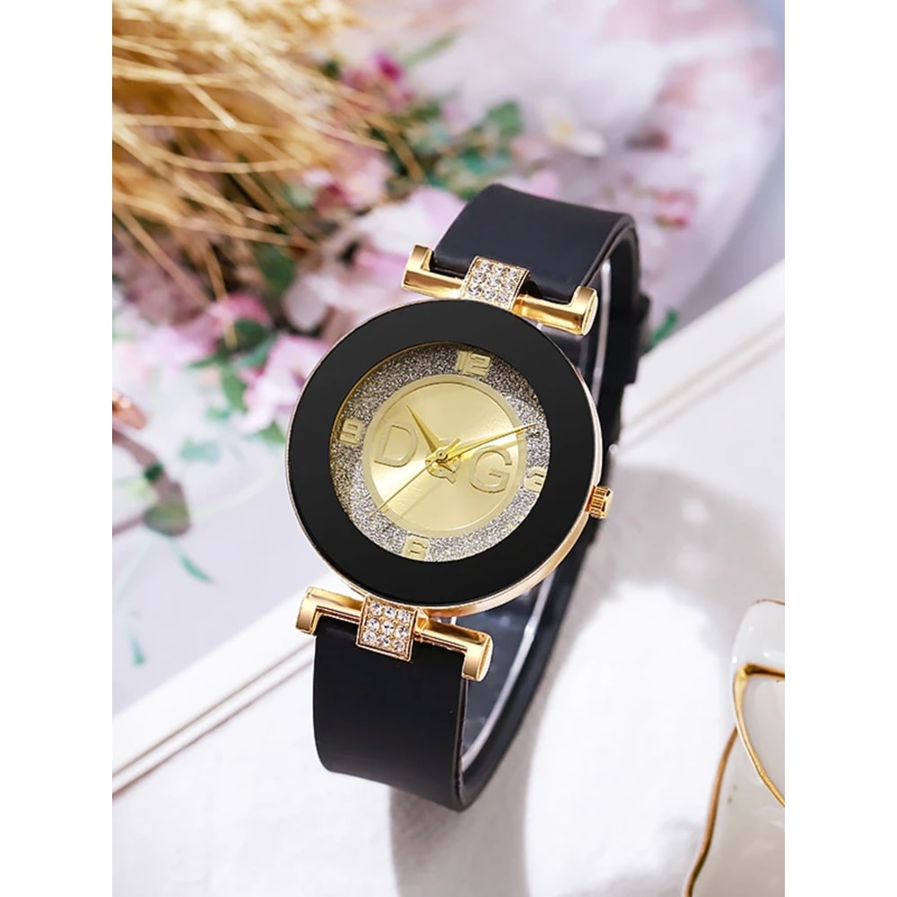Minimalist Womens Watch Fashion Diamond Design Quartz Watch Silica Gel Strap Luxury Brand Stainless 0