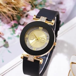 minimalist womens watch fashion diamond design quartz watch silica gel strap luxury brand stainless steel casual