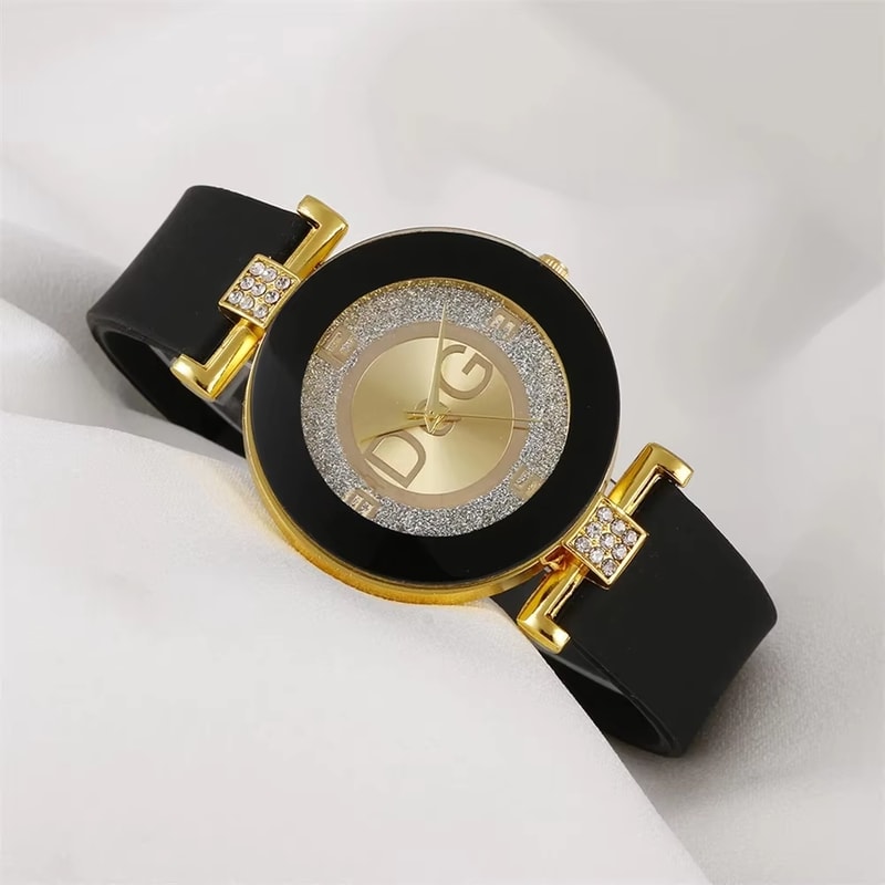 Minimalist Womens Watch Fashion Diamond Design Quartz Watch Silica Gel Strap Luxury Brand Stainless 3