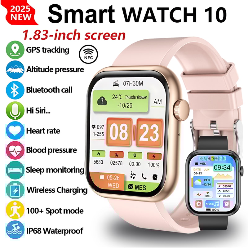 Ladies Smartwatch New Watch NFC Bluetooth Call Heart Rate Sports Voice Assistant For Women Men 6