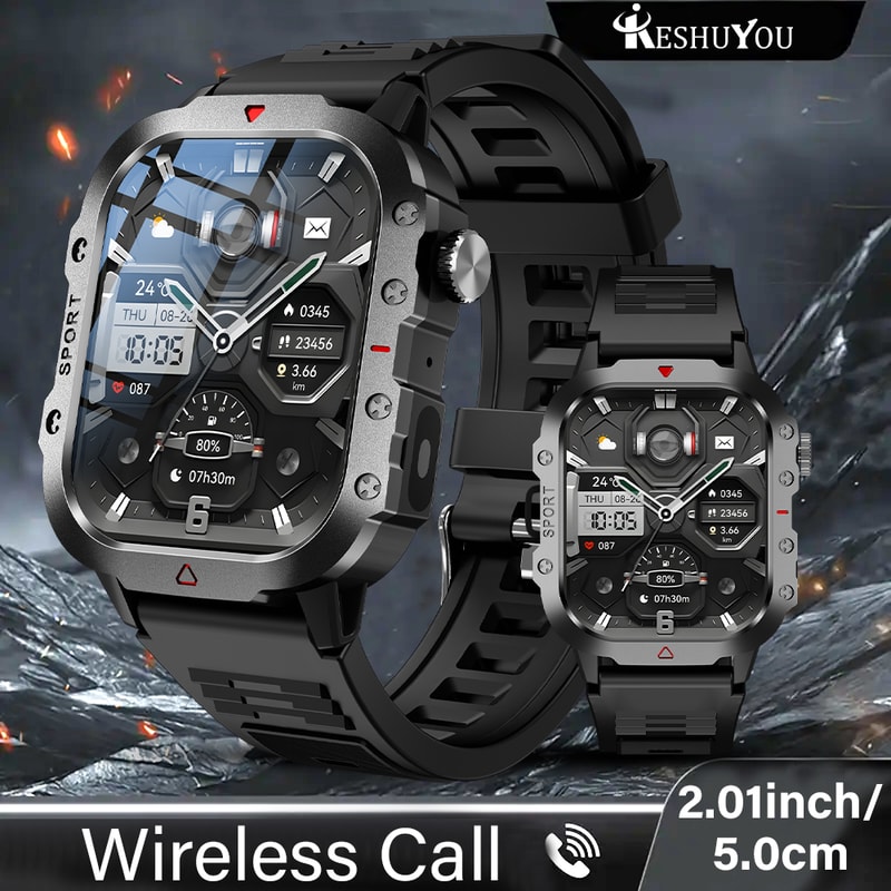 Bluetooth Talking Smart Watch For Men And Women With LED Flashlight HD Screen For Outdoor Sports 1