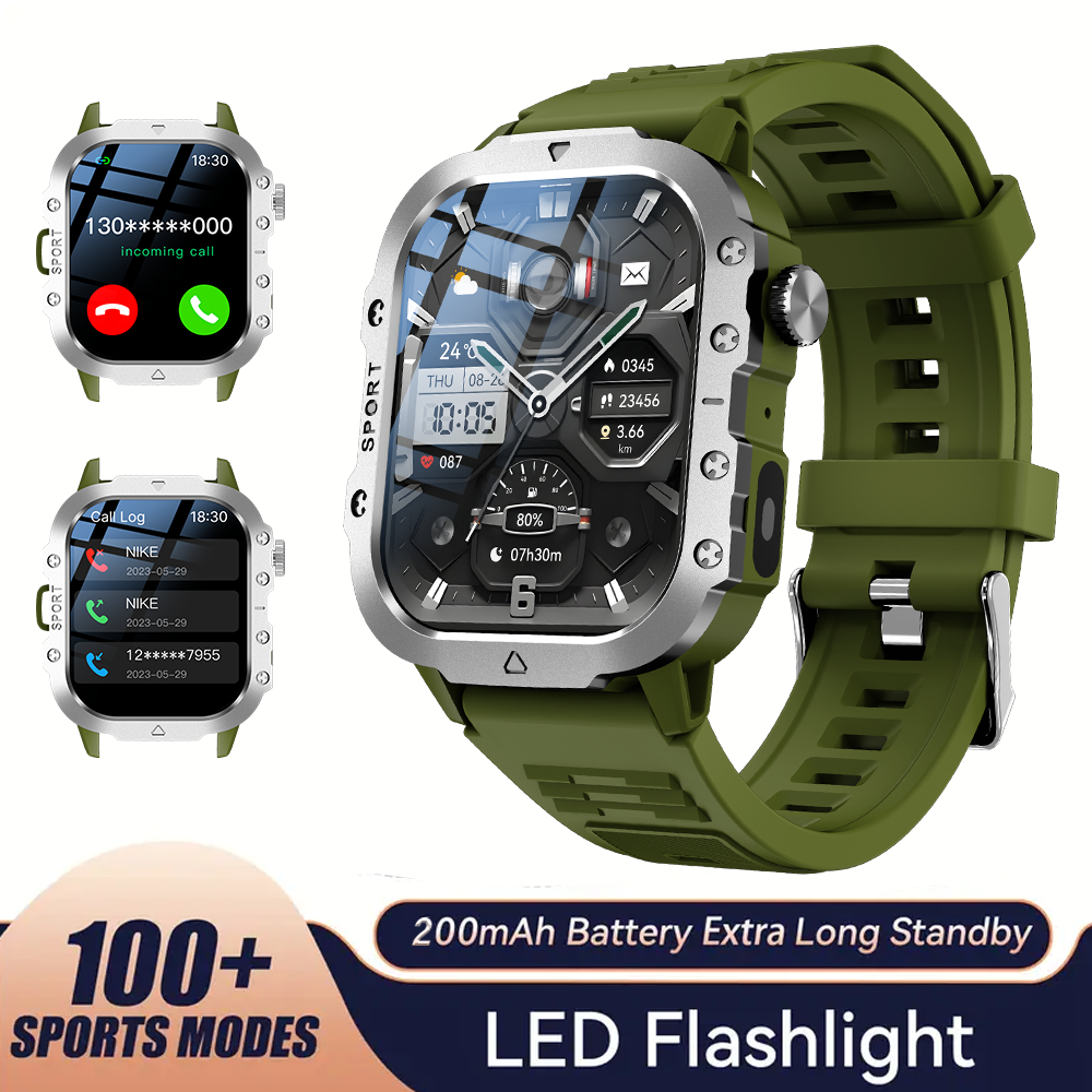 Bluetooth Talking Smart Watch For Men And Women With LED Flashlight HD Screen For Outdoor Sports 8