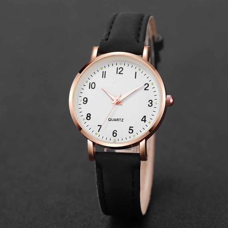 Ladies Fashion Watches Arabic Dial Leather Band Quartz Watch Girls Casual Gift Clock 7