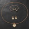 Gold Luxury Womens Quartz Watch Jewelry Set Ring Necklace Earring Rhinestone Fashion Wristwatch Cas 2