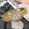 Gold Luxury Womens Quartz Watch Jewelry Set Ring Necklace Earring Rhinestone Fashion Wristwatch Cas 4