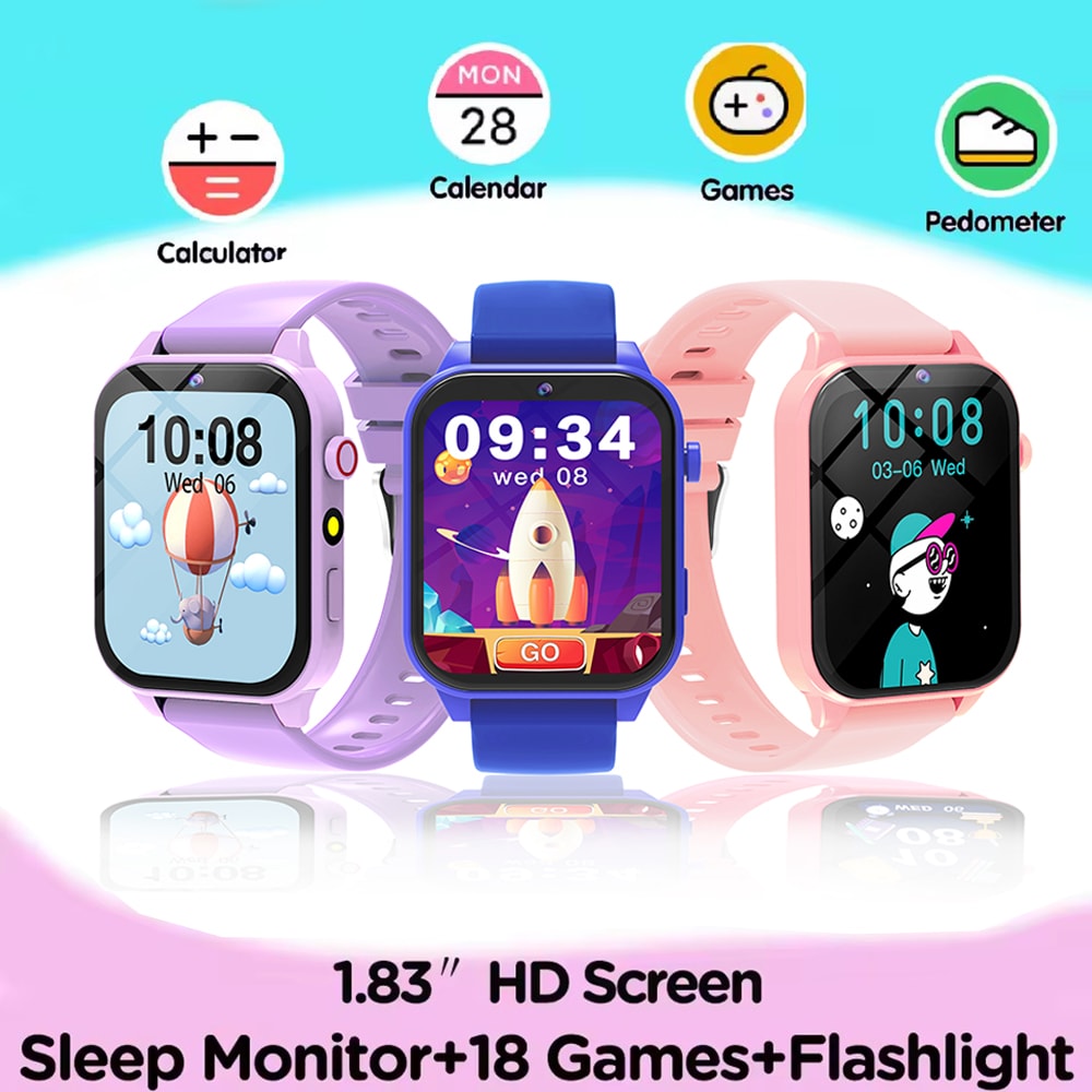 Kids Smart Watch With Display Camera Games Sleep Monitor Alarm Clock Gift For Boys Girls 0