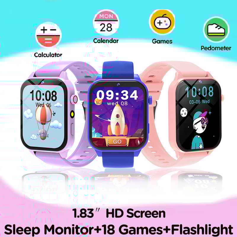 Kids Smart Watch With Display Camera Games Sleep Monitor Alarm Clock Gift For Boys Girls 0