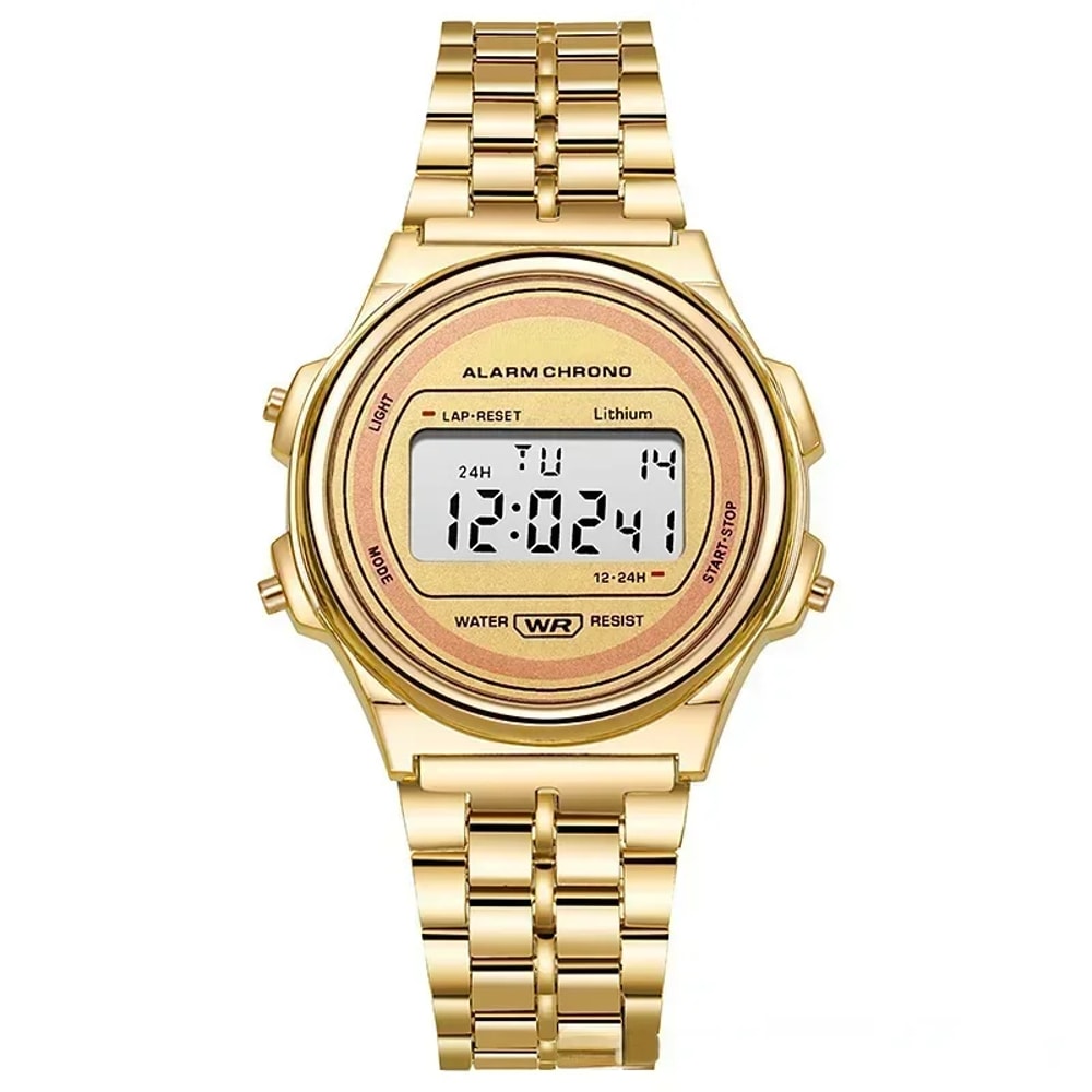 Luxury Retro Square Electronic Digital Watches Women Men Watch Rose Gold Silver Ladies Wristwatches 6