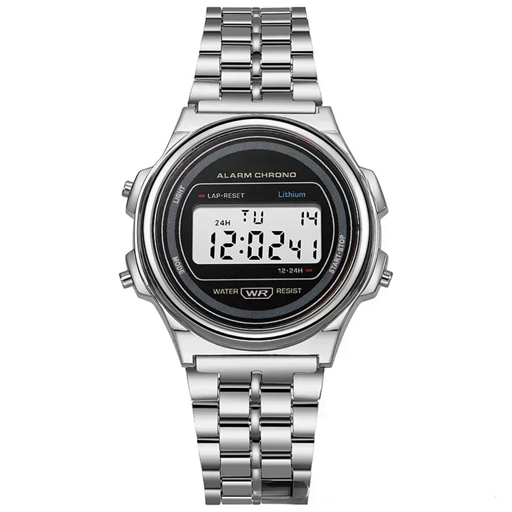 Luxury Retro Square Electronic Digital Watches Women Men Watch Rose Gold Silver Ladies Wristwatches 7