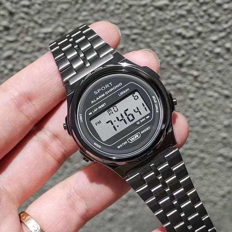 Luxury Retro Square Electronic Digital Watches Women Men Watch Rose Gold Silver Ladies Wristwatches 1