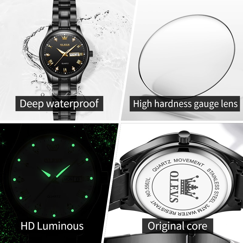 Classic Business Top Woman Watch Waterproof Ladies Wristwatch Original Quartz Watch Diamond Scale C 4