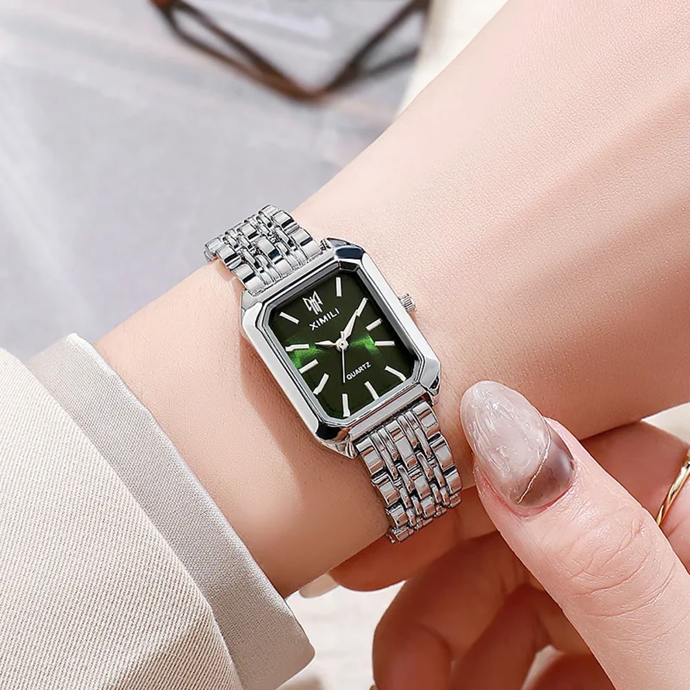Hot Stainless Steel Strap Watch For Women Luxury Quartz Wristwatch Student Fashion Square Watch 1