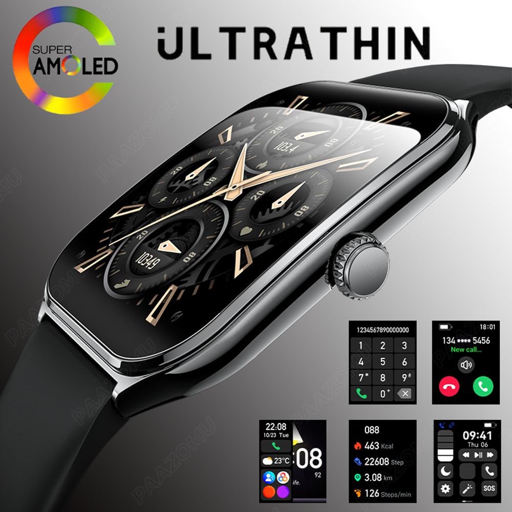 New Ultra Thin Smart Watch Men Display HD Call Reminder Always Show Time Smartwatch 1