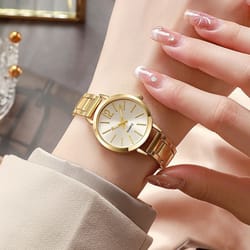 stainless steel fashion quartz watch for women luxury watch with simple circular dial
