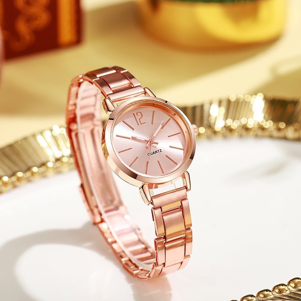 Stainless Steel Fashion Quartz Watch For Women Luxury Watch With Simple Circular Dial 7