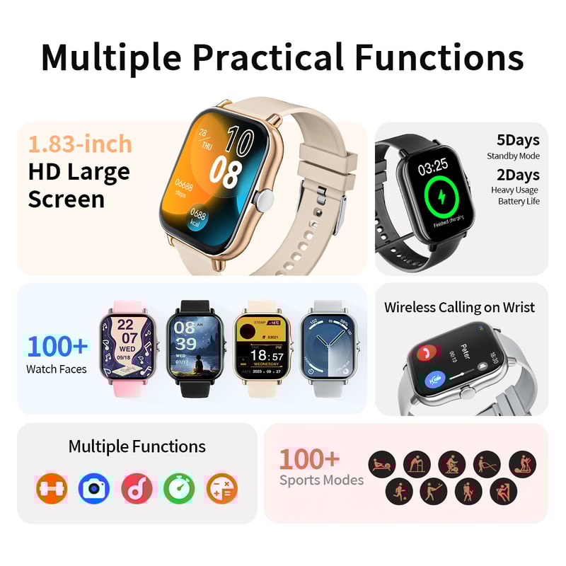 Waterproof Smartwatch BT Call HD Screen Sports Fashion Bracelet Health Sleep Monitoring For Kids Wo 2