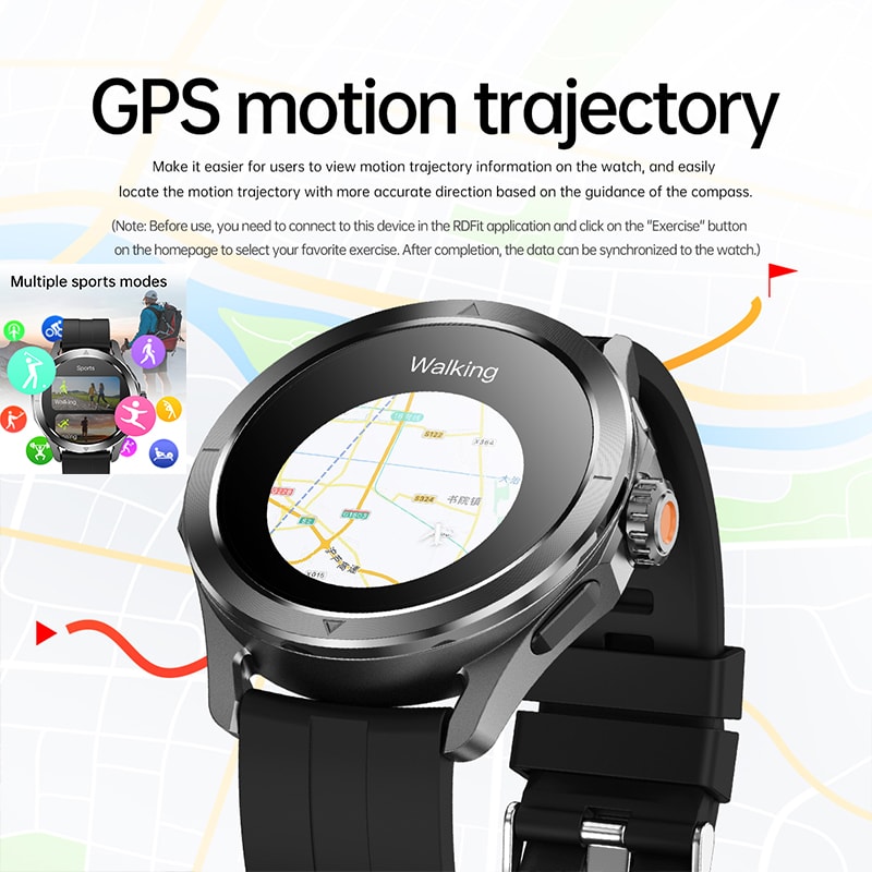 New Ultra GPS Smart Watch Men Outdoor Sports AMOLED Display NFC Heart Rate IP68 Waterproof Bluetoot 2