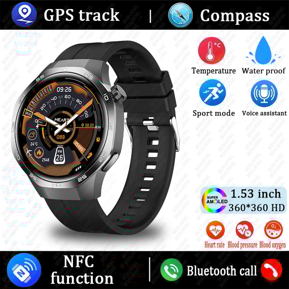 New Watch MAX Smart Watch With HD AMOLED Screen GPS Tracker Waterproof Sports Health Monitoring Blu 0