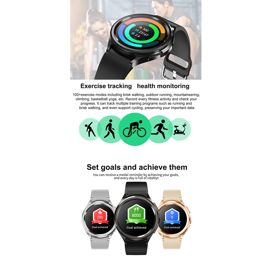 Bluetooth Call Fashion Smart Watch Mens Smartwatch Full Screen Touch Health Monitoring For Sports A 3