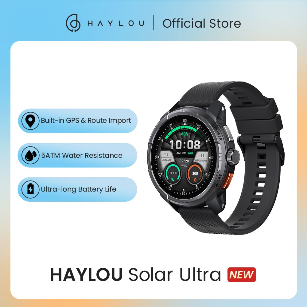 Solar Ultra GPS Smartwatch With AMOLED Display Builtin GPS 5ATM Waterproof Bluetooth Sports Smart W 1