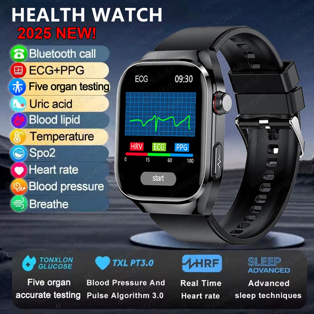 Bluetooth Call Smart Watch For Men Uric Acid Body Fat Physical Examination Smart Bracelet Five Orga 8