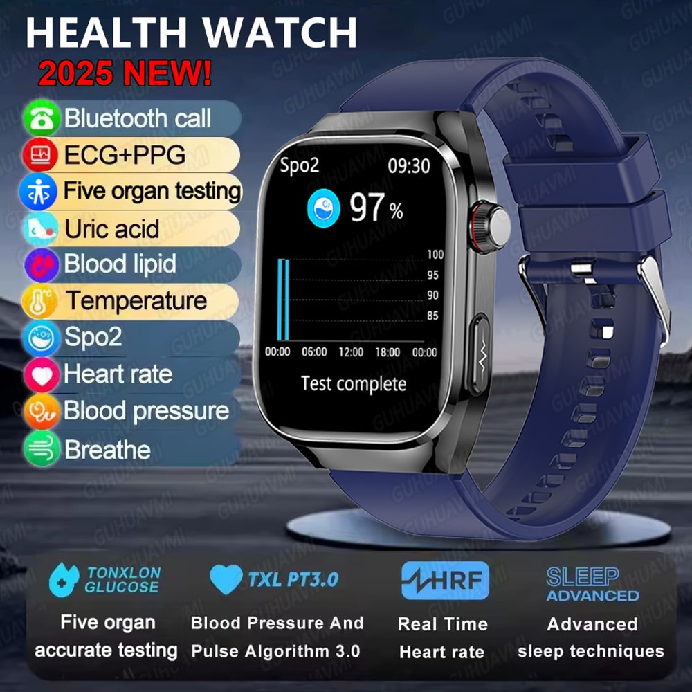 Bluetooth Call Smart Watch For Men Uric Acid Body Fat Physical Examination Smart Bracelet Five Orga 0