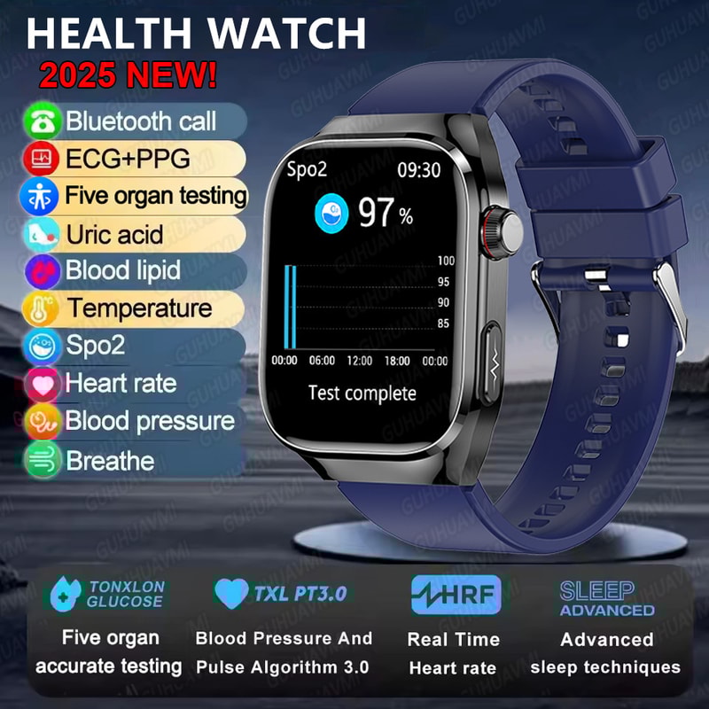 Bluetooth Call Smart Watch For Men Uric Acid Body Fat Physical Examination Smart Bracelet Five Orga 0