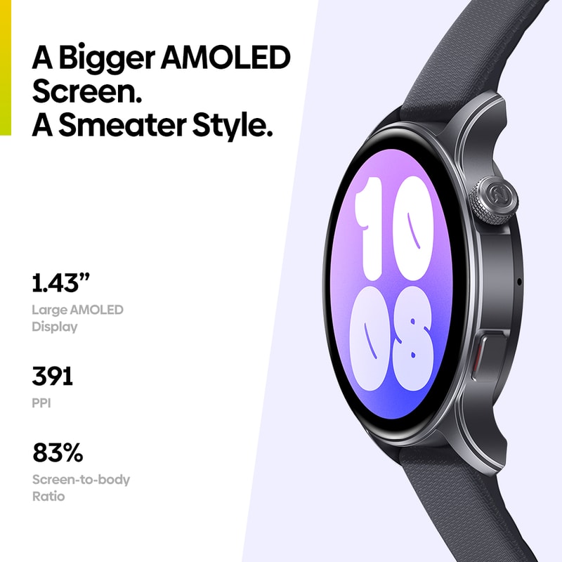 Btalk GPS Smartwatch AMOLED Display Dual Strap Sports Watch Bluetooth Calling Heart Rate Stress Tra