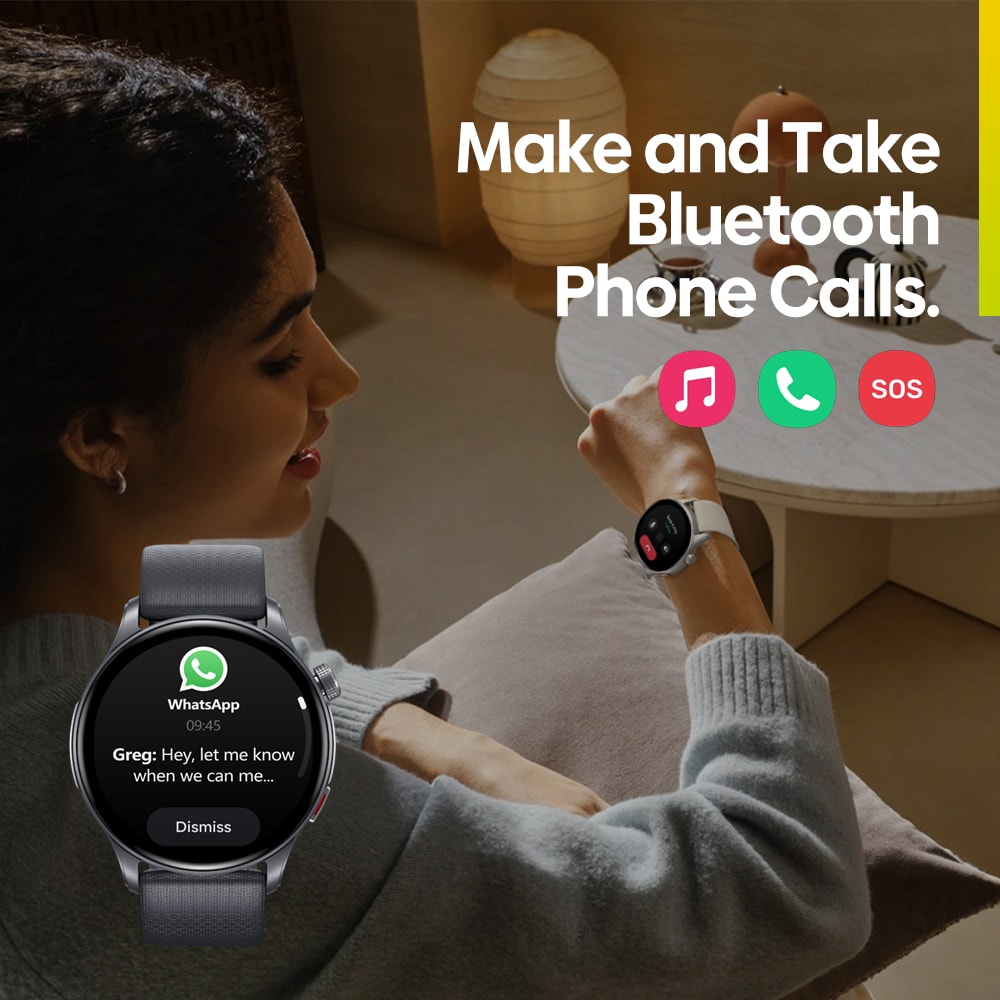 Btalk GPS Smartwatch AMOLED Display Dual Strap Sports Watch Bluetooth Calling Heart Rate Stress Tra