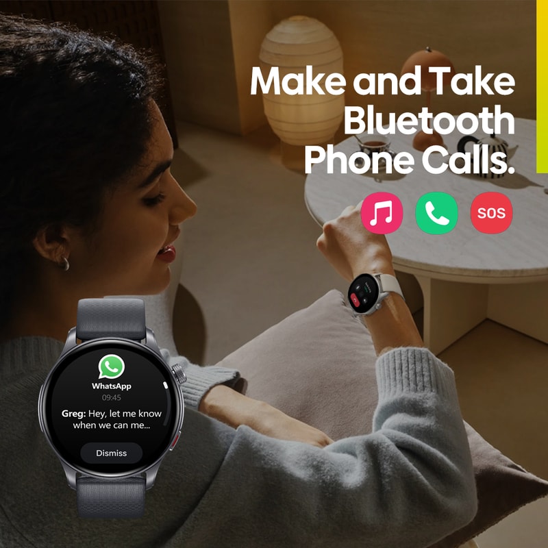 Btalk GPS Smartwatch AMOLED Display Dual Strap Sports Watch Bluetooth Calling Heart Rate Stress Tra