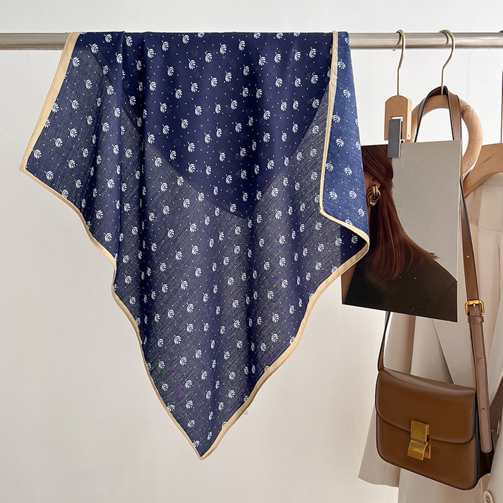 New Pure Cotton Women Scarf Square Foulard Lady's Neck Hair Scarves Design Printed Head Kerchief Fashion Girl Scarf