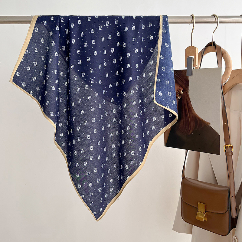 New Pure Cotton Women Scarf Square Foulard Lady's Neck Hair Scarves Design Printed Head Kerchief Fashion Girl Scarf