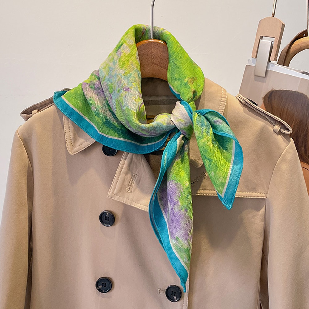 New Pure Cotton Women Scarf Square Foulard Lady's Neck Hair Scarves Design Printed Head Kerchief Fashion Girl Scarf