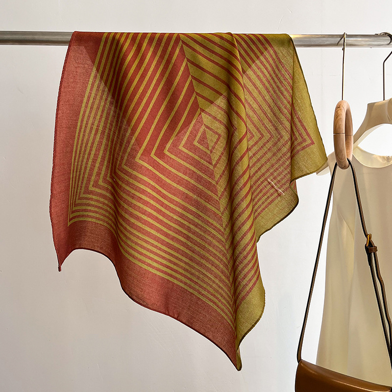 New Pure Cotton Women Scarf Square Foulard Lady's Neck Hair Scarves Design Printed Head Kerchief Fashion Girl Scarf