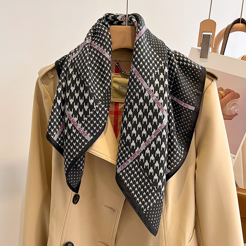 New Pure Cotton Women Scarf Square Foulard Lady's Neck Hair Scarves Design Printed Head Kerchief Fashion Girl Scarf