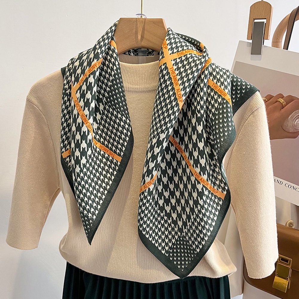 New Pure Cotton Women Scarf Square Foulard Lady's Neck Hair Scarves Design Printed Head Kerchief Fashion Girl Scarf