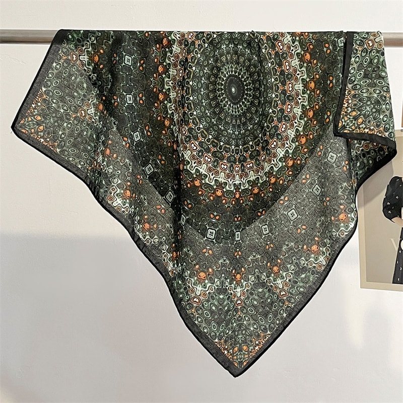 New Pure Cotton Women Scarf Square Foulard Lady's Neck Hair Scarves Design Printed Head Kerchief Fashion Girl Scarf