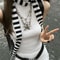 Stripe Women Cotton Scarves Long Thin Neckerchief Fashion Streetwear 0