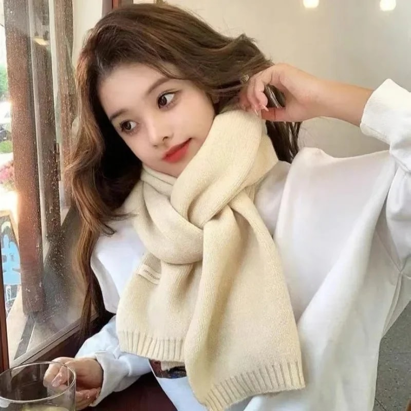 Solid Color Winter Thermal Knitted Scarf Unisex Neck Shawl Wrap Windproof Warm Motorcycle Scarfs Fo 3