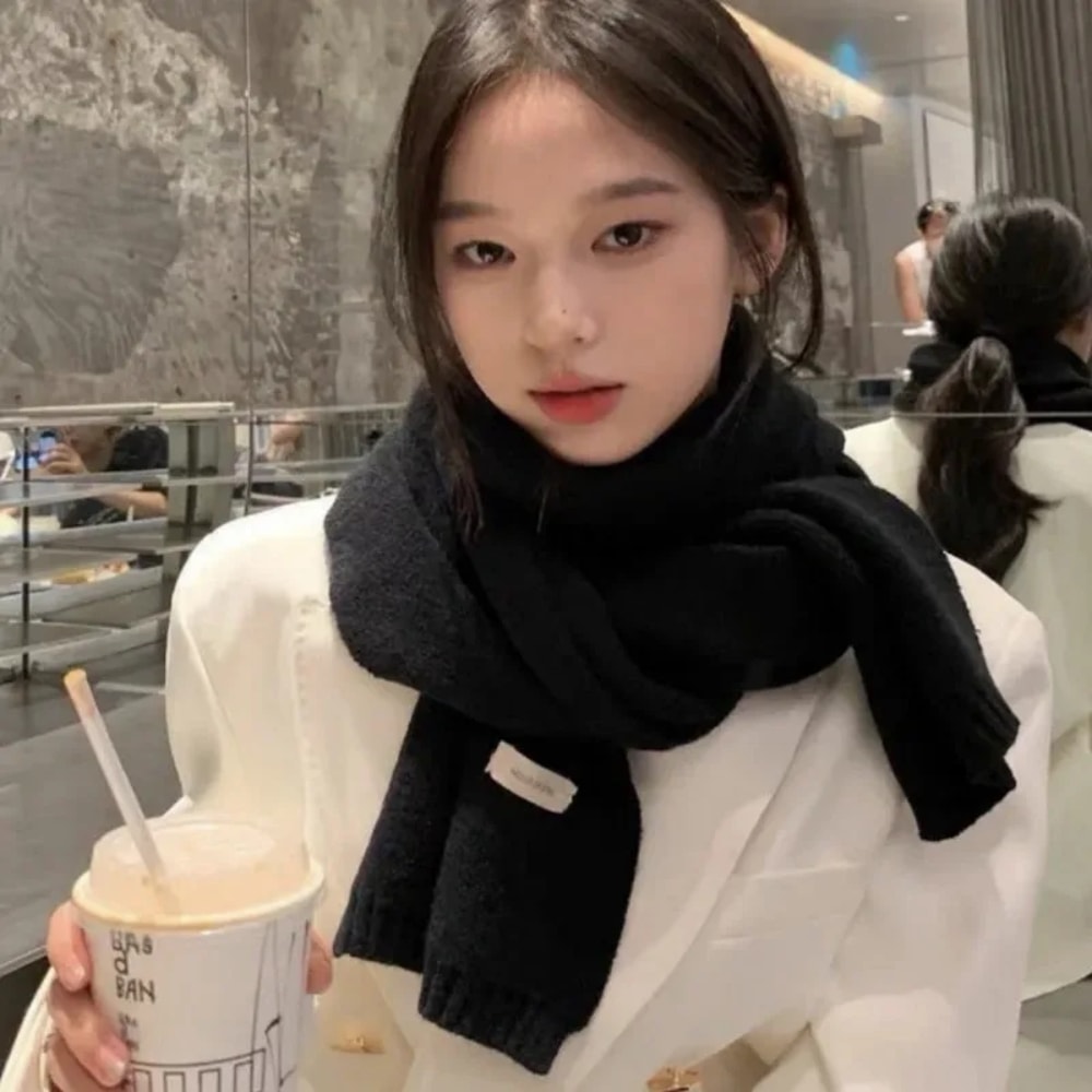 Solid Color Winter Thermal Knitted Scarf Unisex Neck Shawl Wrap Windproof Warm Motorcycle Scarfs Fo 4