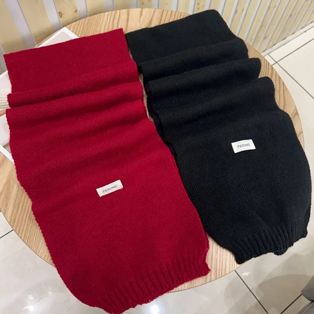 Solid Color Winter Thermal Knitted Scarf Unisex Neck Shawl Wrap Windproof Warm Motorcycle Scarfs Fo 5