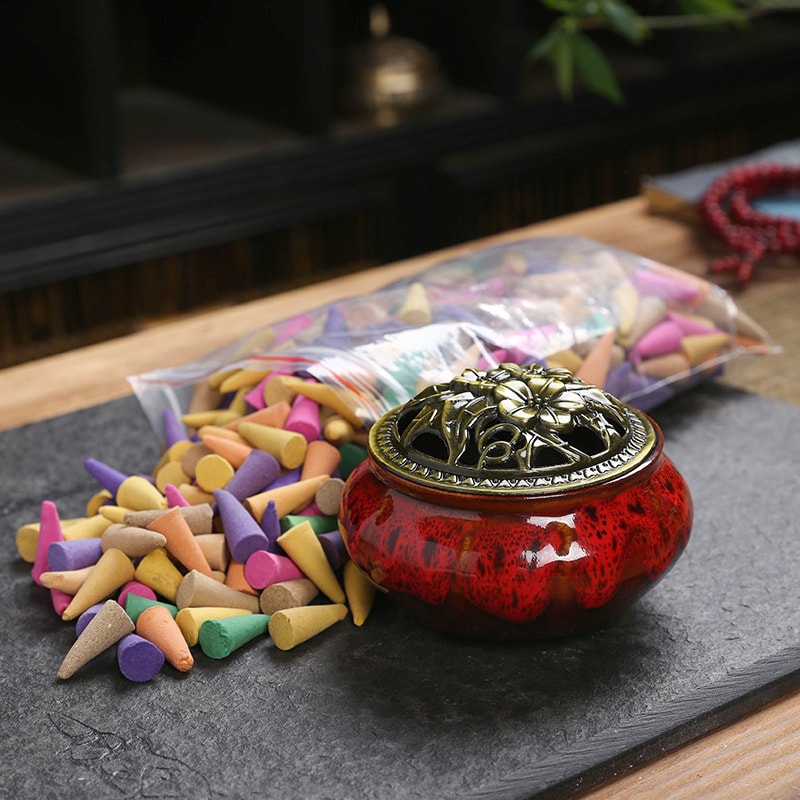 Natural Incense Cones Mixed Flavor Backflow Insence Floral Lavender Sandalwood Yoga Meditation Tea 1