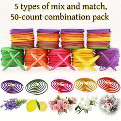 spiral shape mixed fragrance incense sticks lemon rose jasmine lavender orange mild fragrance